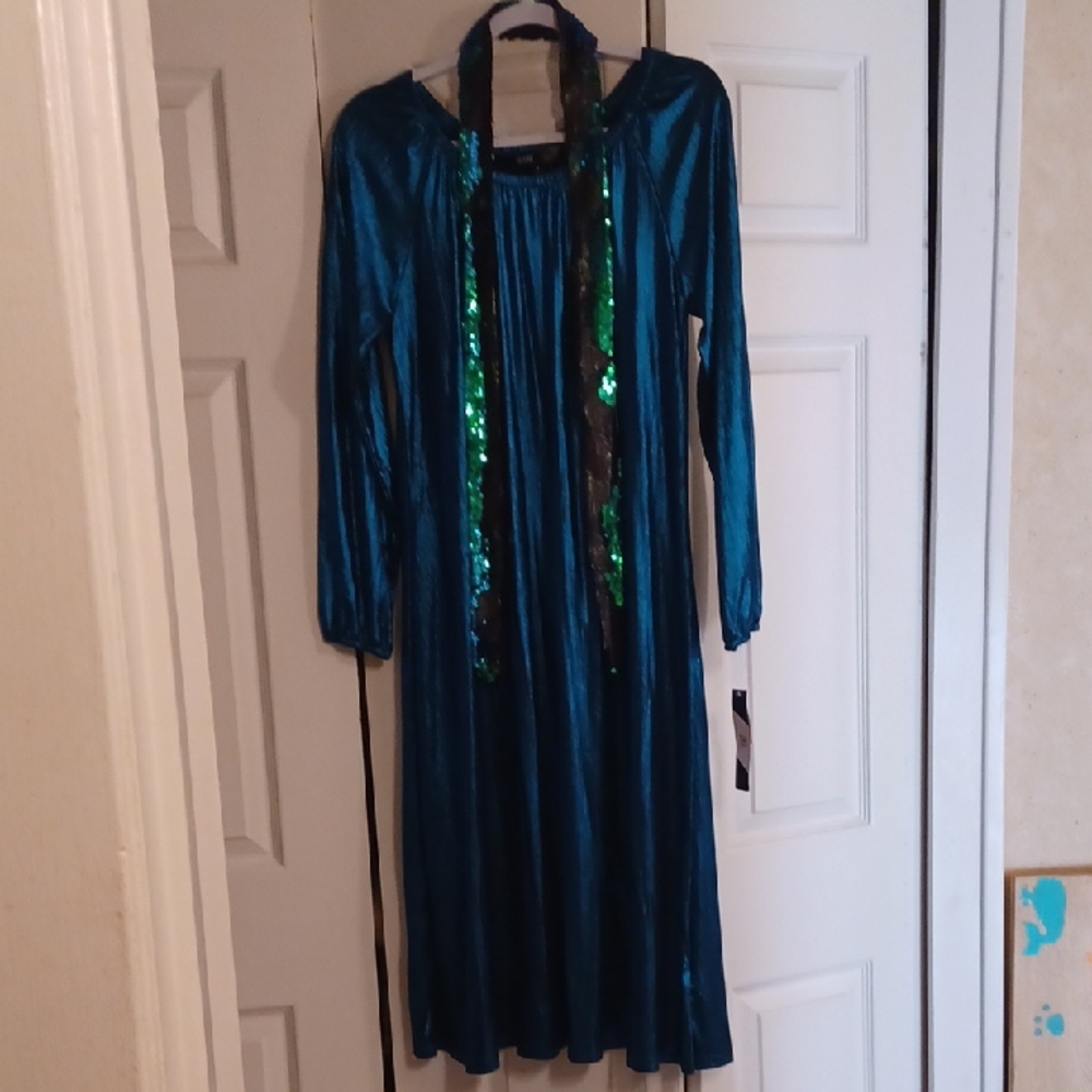 Lularoe Size M New Elegant Eve Long Sleeve Blue Dress